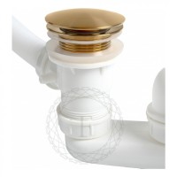 Сифон для ванны автоматический FILARETE FL90, золотой брашированный