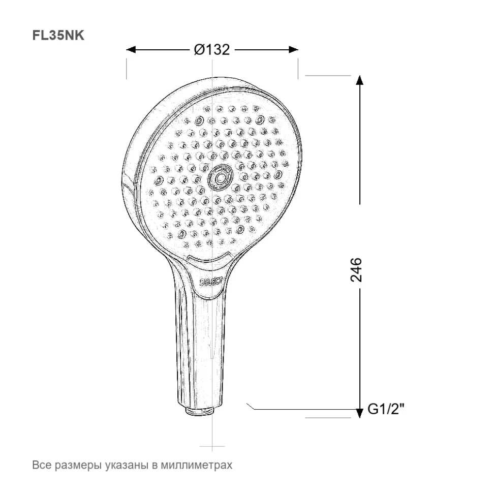 Лейка для душа FILARETE FL35NK, никель