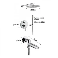 Душевая система скрытого монтажа Grocenberg GB5099CR-1, хром