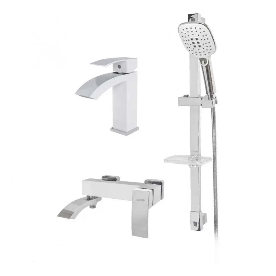 Набор для ванны 3 в 1 Hansberge H7077, белый/хром