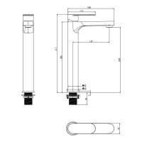 Смеситель для раковины FILARETE Retta FL6030, графит