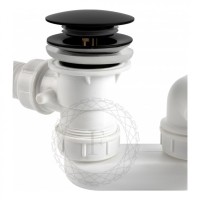 Сифон для ванны автоматический FILARETE FL90, черный матовый