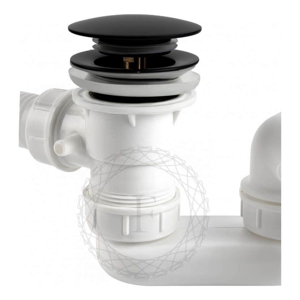 Сифон для ванны автоматический FILARETE FL90, черный матовый