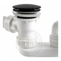 Сифон для ванны автоматический FILARETE FL90, черный матовый