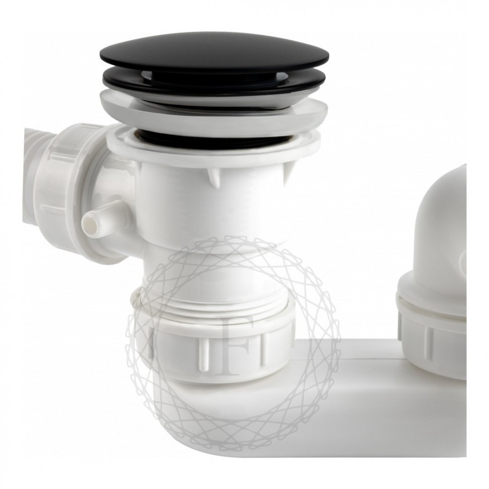 Сифон для ванны автоматический FILARETE FL90, черный матовый