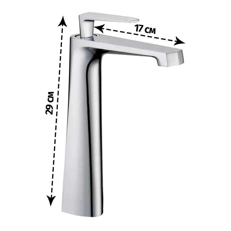 Смеситель для раковины высокий Grocenberg GB3025, хром