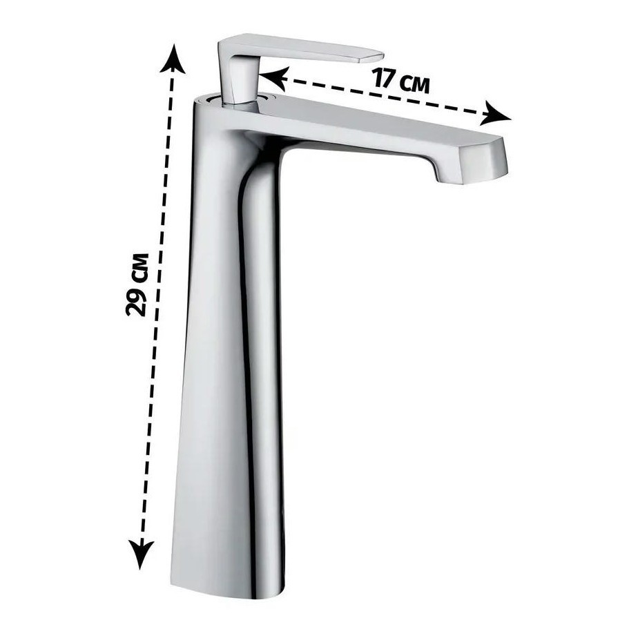 Смеситель для раковины высокий Grocenberg GB3025, хром