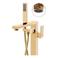 Смеситель напольный для ванны Grocenberg GB800, золото глянец