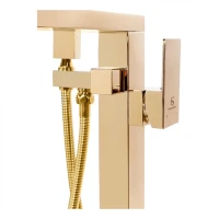 Смеситель напольный для ванны Grocenberg GB800, золото глянец