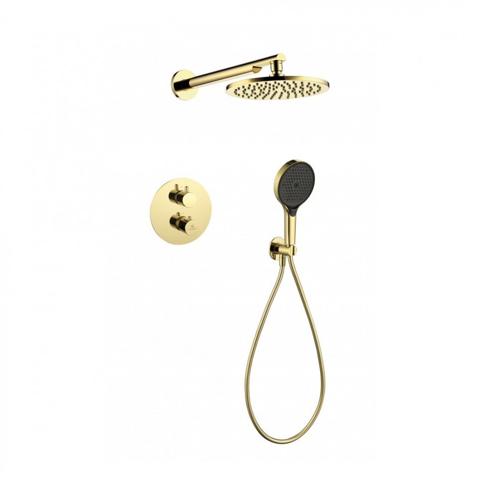 Душевая система скрытого монтажа Grocenberg GB5093, золото глянец