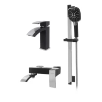 Набор для ванны 3 в 1 Hansberge H7077, черный хром