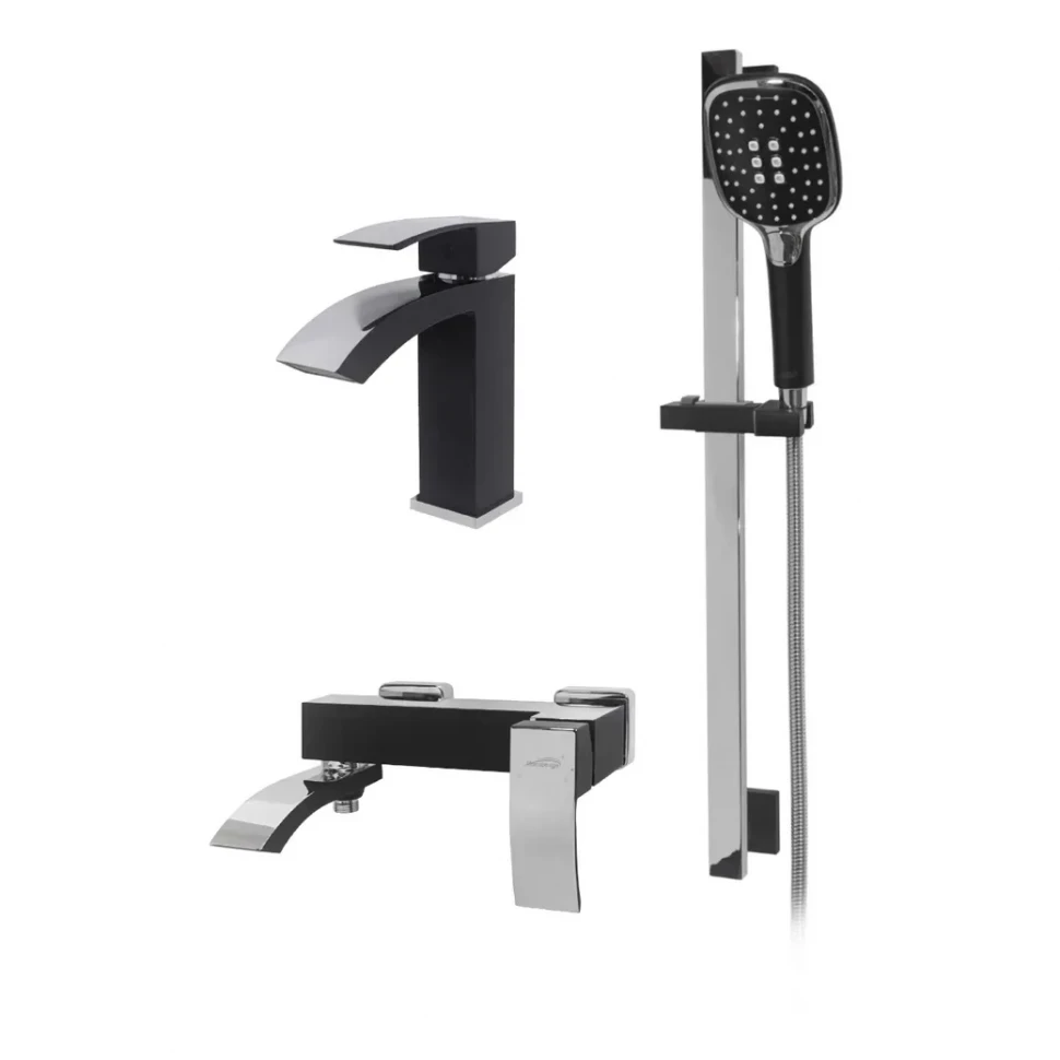 Набор для ванны 3 в 1 Hansberge H7077, черный хром